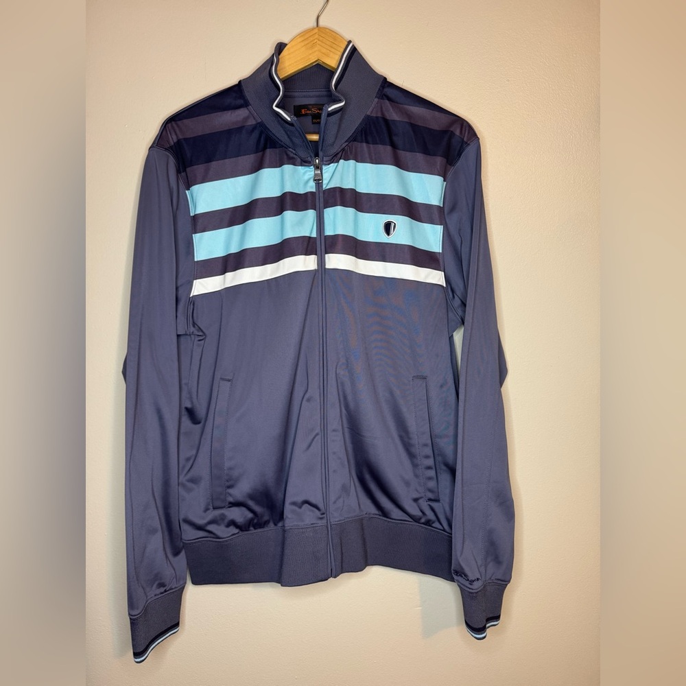Ben Sherman Navy and Light‎ Blue Striped Windbreaker